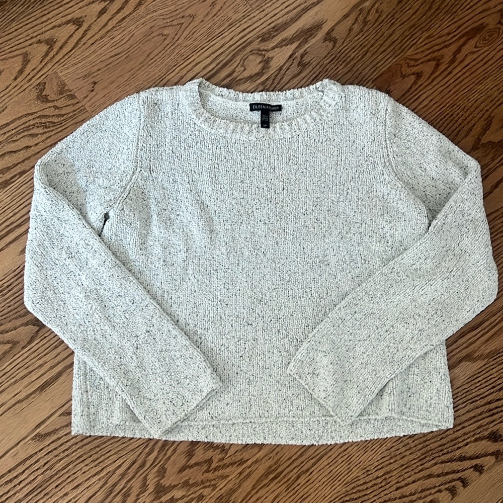 Eileen fisher gray marled lightweight sweater sz small